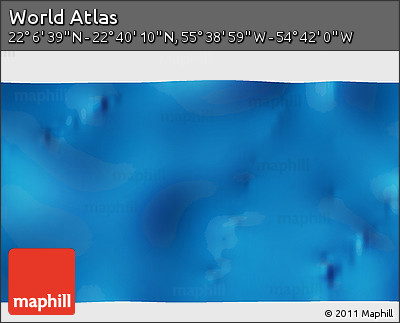 Physical 3D Map of the Area around 22° 23' 25" N, 55° 10' 29" W