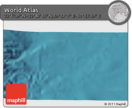 Satellite 3D Map of the Area around 22° 23' 25" N, 60° 25' 29" E
