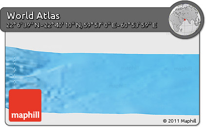 Physical Panoramic Map of the Area around 22° 23' 25" N, 60° 25' 29" E