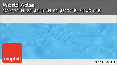 Physical Panoramic Map of the Area around 22° 23' 25" N, 61° 16' 29" E
