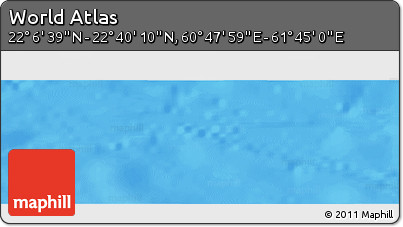 Physical Panoramic Map of the Area around 22° 23' 25" N, 61° 16' 29" E