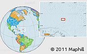 Political Location Map of the area around 22° 23' 25" N, 61° 58' 30" W