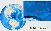 Shaded Relief Location Map of the area around 22° 23' 25" N, 61° 58' 30" W