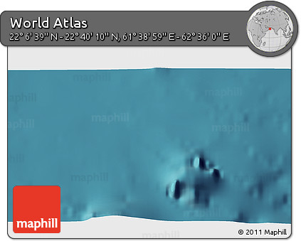 Satellite 3D Map of the Area around 22° 23' 25" N, 62° 7' 30" E