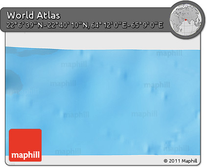 Physical 3D Map of the Area around 22° 23' 25" N, 64° 40' 30" E