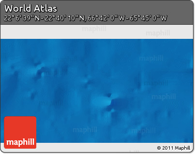 Shaded Relief 3D Map of the Area around 22° 23' 25" N, 66° 13' 29" W
