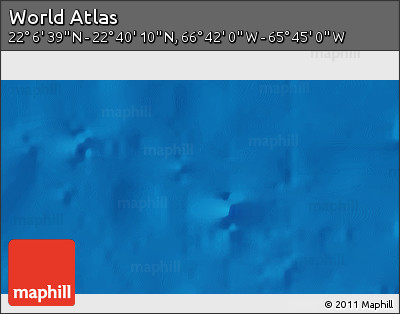 Shaded Relief 3D Map of the Area around 22° 23' 25" N, 66° 13' 29" W