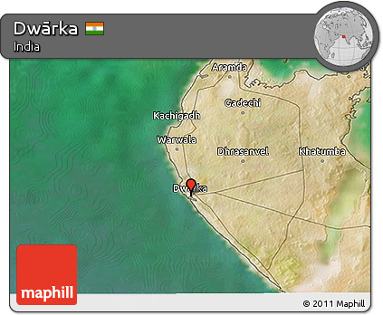 Satellite 3D Map of Dwārka