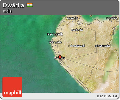 Satellite 3D Map of Dwārka