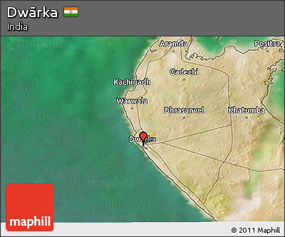 Satellite 3D Map of Dwārka