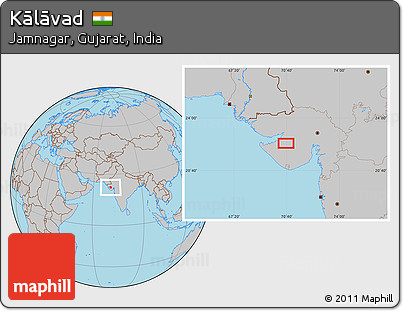 Gray Location Map of Kālāvad