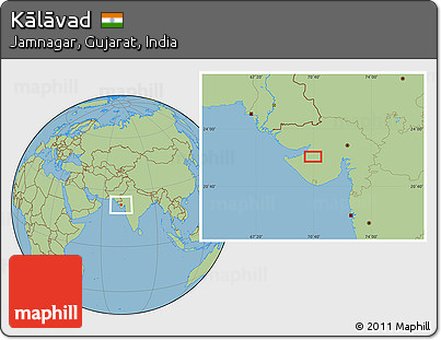 Savanna Style Location Map of Kālāvad