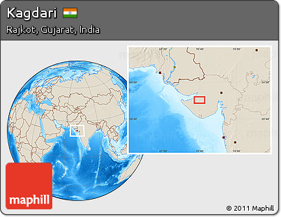 Shaded Relief Location Map of Kagdari