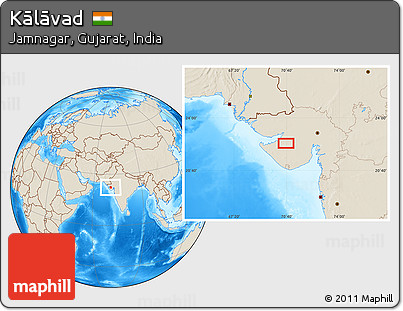 Shaded Relief Location Map of Kālāvad