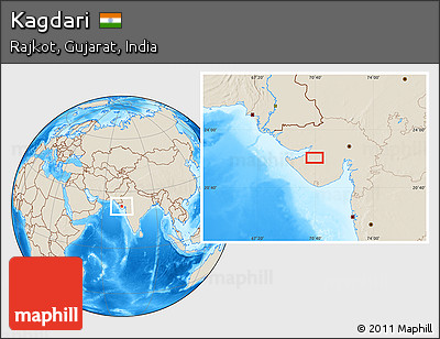 Shaded Relief Location Map of Kagdari