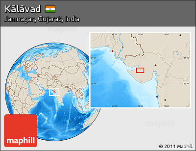 Shaded Relief Location Map of Kālāvad