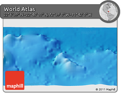 Physical 3D Map of the Area around 22° 23' 25" N, 72° 10' 30" W