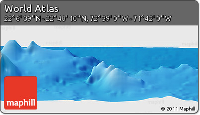Shaded Relief Panoramic Map of the Area around 22° 23' 25" N, 72° 10' 30" W