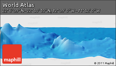 Shaded Relief Panoramic Map of the Area around 22° 23' 25" N, 72° 10' 30" W