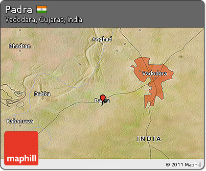 Satellite 3D Map of Padra