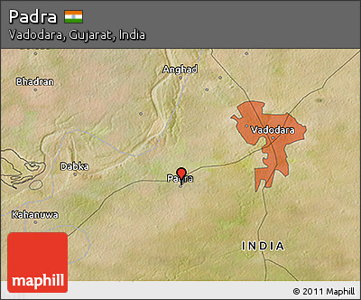 Satellite 3D Map of Padra