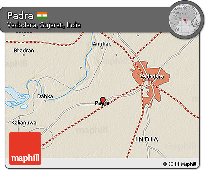 Shaded Relief 3D Map of Padra