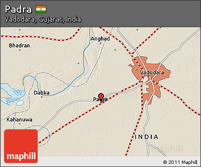 Shaded Relief 3D Map of Padra