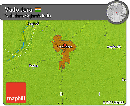 Physical Map of Vadodara