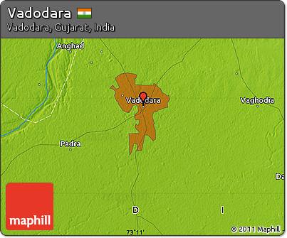 Physical Map of Vadodara