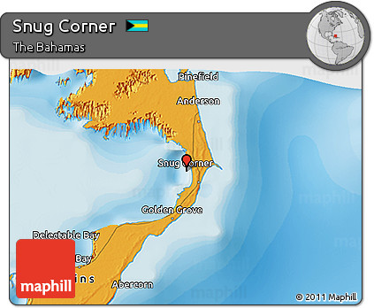Political 3D Map of Snug Corner
