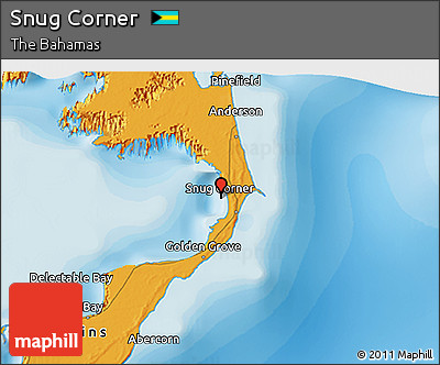 Political 3D Map of Snug Corner