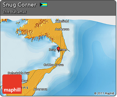 Political 3D Map of Snug Corner