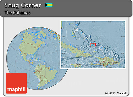 Savanna Style Location Map of Snug Corner, hill shading