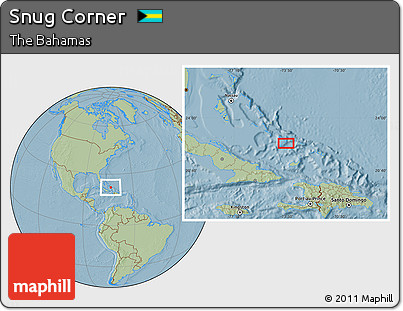 Savanna Style Location Map of Snug Corner, hill shading