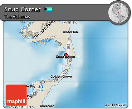 Shaded Relief Map of Snug Corner