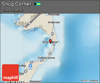 Shaded Relief Map of Snug Corner