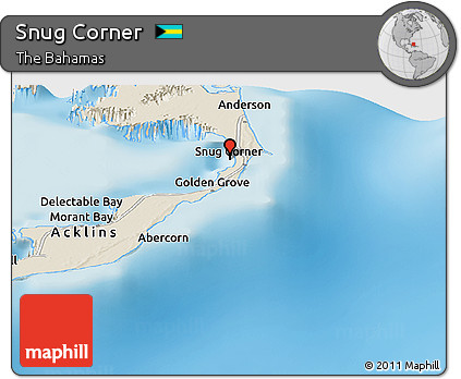 Shaded Relief Panoramic Map of Snug Corner