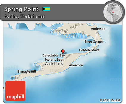 Shaded Relief Panoramic Map of Spring Point