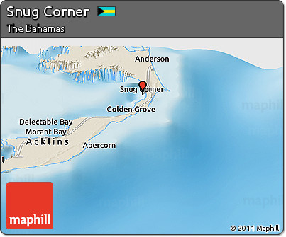 Shaded Relief Panoramic Map of Snug Corner