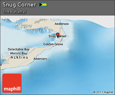 Shaded Relief Panoramic Map of Snug Corner