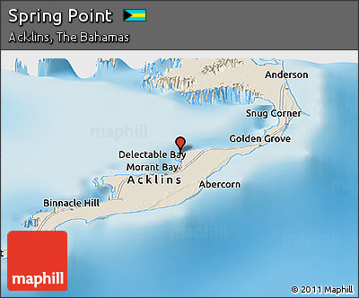 Shaded Relief Panoramic Map of Spring Point