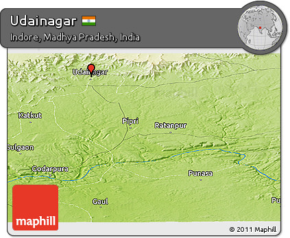 Physical Panoramic Map of Udainagar