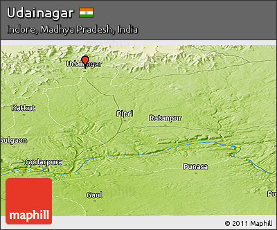 Physical Panoramic Map of Udainagar