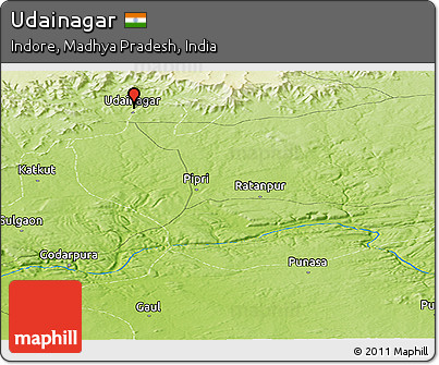 Physical Panoramic Map of Udainagar