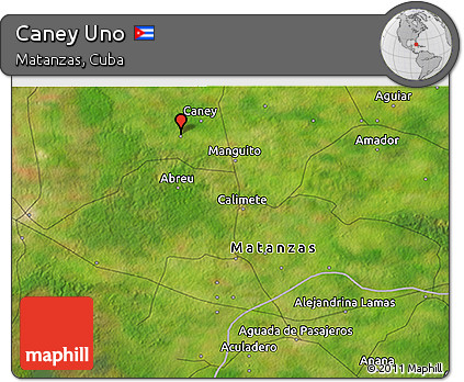 Satellite 3D Map of Caney Uno
