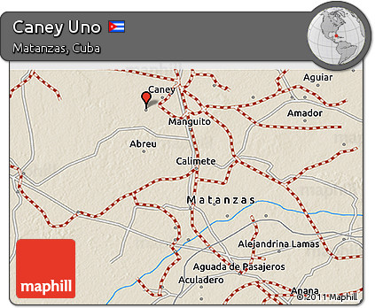 Shaded Relief 3D Map of Caney Uno