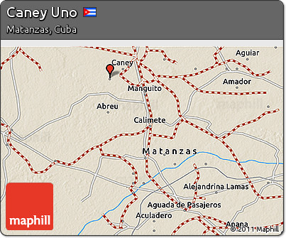 Shaded Relief 3D Map of Caney Uno