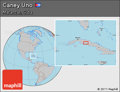 Gray Location Map of Caney Uno