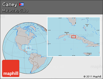 Gray Location Map of Caney