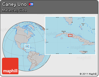 Gray Location Map of Caney Uno